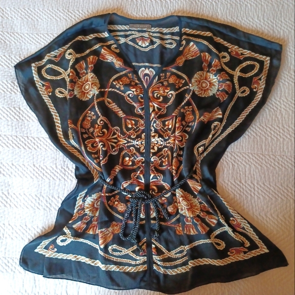 ⭐️ 2 for $20 | Suzy Shier | Stunning Bohemian Style Sheer Boxy Top - Picture 5 of 7